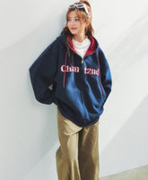 Lace Letter Patch Embroidered Relaxed Cardigan Sweater