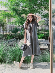 Lace Patchwork Hooded Casual Summer Dress