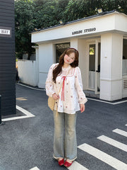 Lace Patchwork Loose Shirt Top