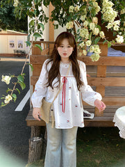 Lace Patchwork Loose Shirt Top