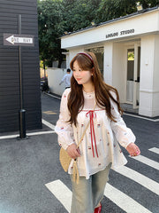 Lace Patchwork Loose Shirt Top