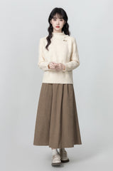 Lace Trim Knit Pullover Sweater