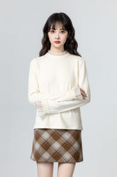 Lace Trim Long Sleeve Top