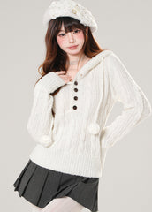 Lazy Hooded Knit Sweater