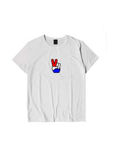 White Peace Sign Printed T-Shirt
