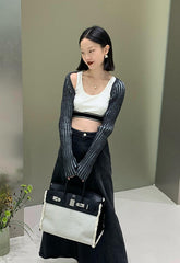 Black Ribbed Bolero Cardigan