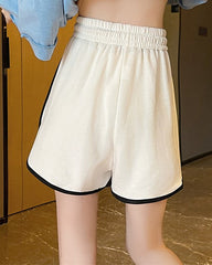 White Outlined Gym Shorts