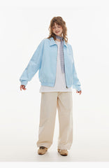 Light Blue Collared Zip-Up Jacket
