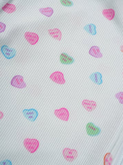 Light Blue Mini Hearts Printed Crop Hoodie