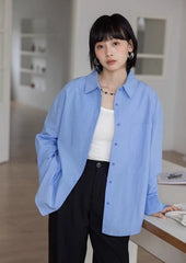 Light Blue Oversized Long Sleeves Shirt