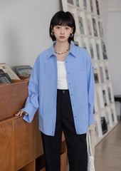 Light Blue Oversized Long Sleeves Shirt