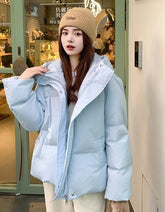 Light Blue Quilted Winter Jacket