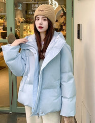Light Blue Quilted Winter Jacket