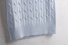 Light Blue Twist Pattern Knitted Sling Top