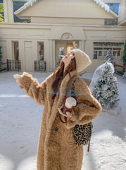 Light Brown Faux Fur Glam Coat