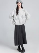 Light Gray Crewneck Butterfly Sweater