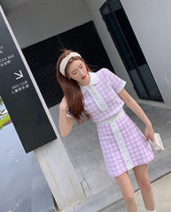 Lilac Plaid Skirt