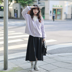 Lilac Ribbed Cozy Cardigan