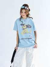 Line Art Puppy Print Cool Touch Designer Tee