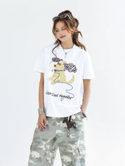 Line Art Puppy Print Cool Touch Designer Tee