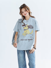 Line Art Puppy Print Cool Touch Designer Tee