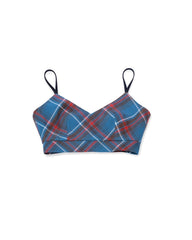 Blue Plaid Two-Piece Cropped Top