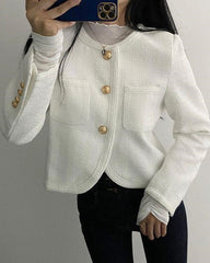 White Tweed Short Blazer Jacket