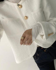 White Tweed Short Blazer Jacket