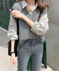 Grey Knitted Vest