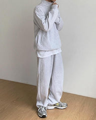 Loose Fit Casual Sports Pants Black Gray