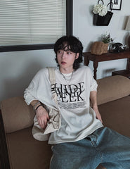Loose Fit Crewneck Sweatshirt With Letter Print