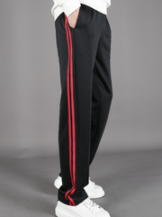 Black Double Red Striped Pants