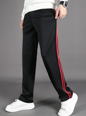 Black Double Red Striped Pants