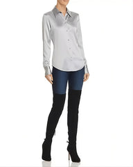 Metallic Grey Long Sleeves Shirt