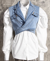 White Puffed Sleeve Shirt
