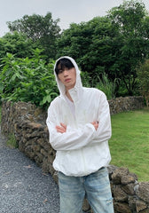 Minimalist Hooded Zip Sun Protection Jacket