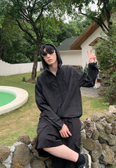 Minimalist Hooded Zip Sun Protection Jacket