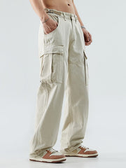 Beige Casual Cargo Pants