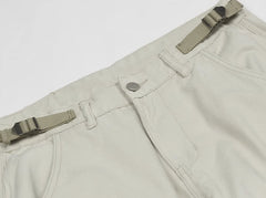 Beige Casual Cargo Pants