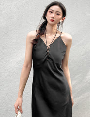 Black Lace Up Multi-Sling Dress
