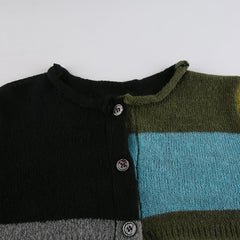 Multicolored Patchwork Cropped Cardigan