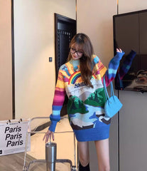 Multicolored Smile Rainbow Sweater