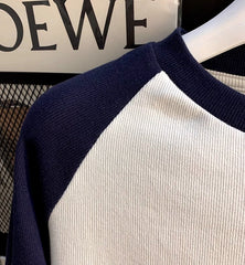 Navy Blue And White Raglan T-Shirt