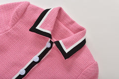 Pink Collared Tweed Jacket