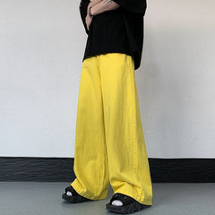 Neon Yellow Wide Leg Jeans