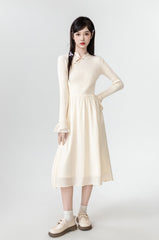 New Style Knitted Flare Sleeve Dress