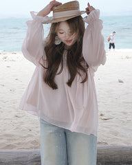 Off Shoulder Pink Vacation Blouse