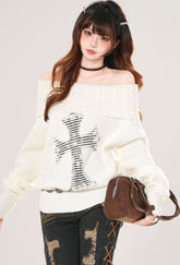 Off Shoulder Sweet Knit Top