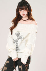 Off Shoulder Sweet Knit Top