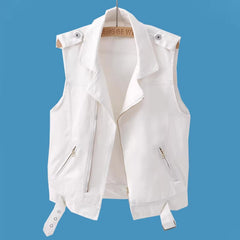Off White Biker Denim Vest
